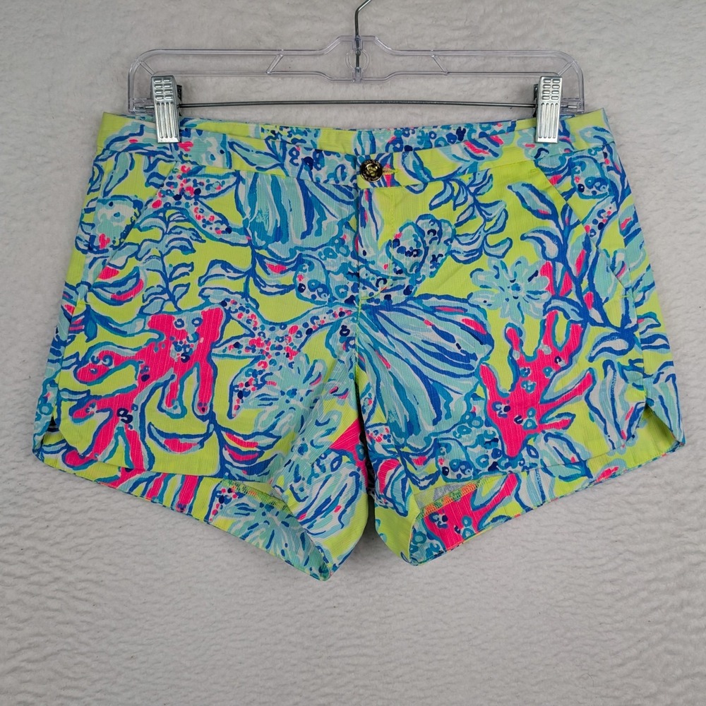 Lilly Pulitzer Adie Shorts Women's Size 2 Swim Up Lemon Drop Cotton